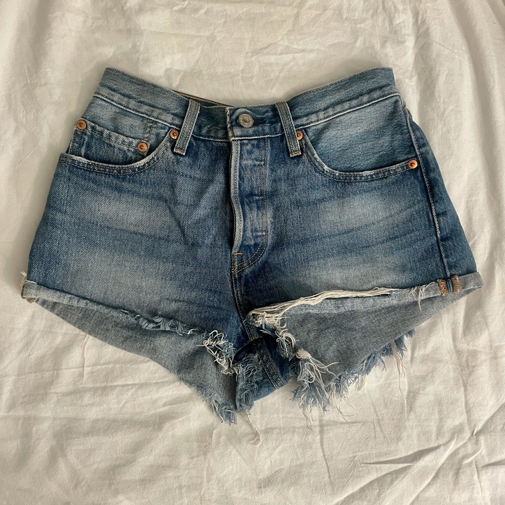 Levi’s 501 Denim Shorts High Waisted Cut Off Jean